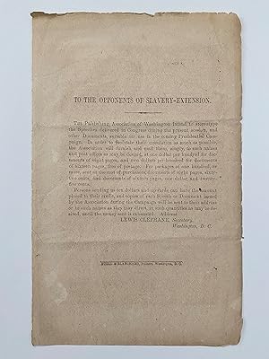 Seller image for To the Opponents of Slavery Extension for sale by Anniroc Rare Books