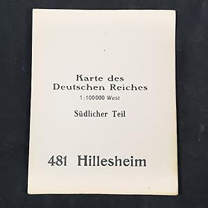 Imagen del vendedor de Karte des Deutschen Reiches. 1 : 100.000 West. Sdlicher Teil: 481 Hillesheim. a la venta por ANTIQUARIAT Franke BRUDDENBOOKS