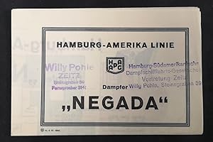 Bild des Verkufers fr Hamburg-Amerika Linie: Dampfer "Negada". zum Verkauf von ANTIQUARIAT Franke BRUDDENBOOKS