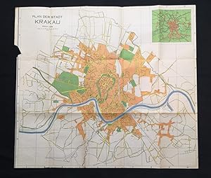 Plan der Stadt Krakau. Mit einem Detailplan von Gross Krakau. Maßstab 1 : 15 000
