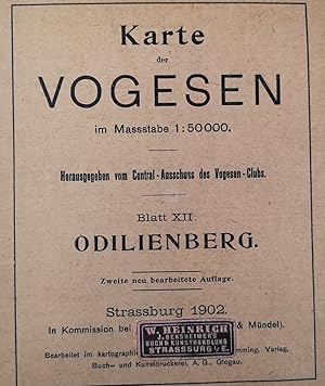 Bild des Verkufers fr Karte der Vogesen [im Mastab 1 : 50.000]. Blatt XII: Odilienberg. zum Verkauf von ANTIQUARIAT Franke BRUDDENBOOKS