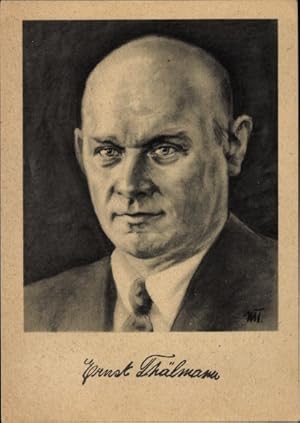 Bild des Verkufers fr Knstler Ansichtskarte / Postkarte Ernst Thlmann, Deutscher Politiker der Weimarer Republik, KPD, Portrait zum Verkauf von akpool GmbH