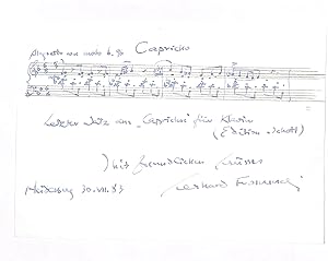 Immagine del venditore per Eigenh. musikalisches Albumblatt mit Widmung und U. venduto da Eberhard Kstler Autographen&Bcher oHG