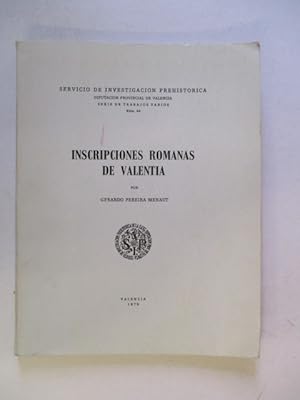 Imagen del vendedor de Inscripciones Romanas De Valentia (serie De Trabajos Varios) Num 64 a la venta por GREENSLEEVES BOOKS