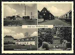 Ansichtskarte Niederaussem, Zeche Fortuna Nord, Kindergarten Fischerhof, Barbarastrasse