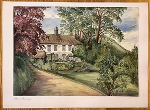 HOLNE VICARAGE, and surrounding area. Five original watercolours, on four sheets, depicting Holne...