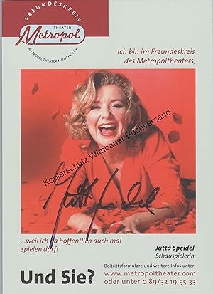 Seller image for Original Autogramm Jutta Speidel /// Autogramm Autograph signiert signed signee for sale by Antiquariat im Kaiserviertel | Wimbauer Buchversand