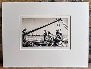 Bild des Verkufers fr Salvage Men Approaching A Torpedoed Ship (Original Drypoint By Muirhead Bone) zum Verkauf von Lott Rare Books