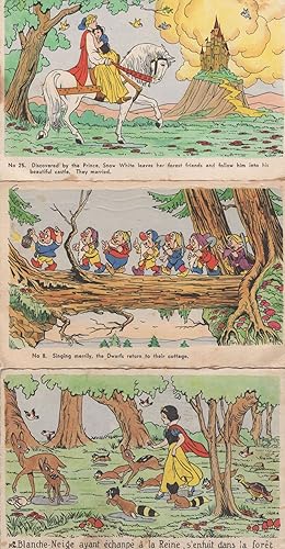 Snow White & The Seven Dwarves French Walt Disney 3 Old Postcard s