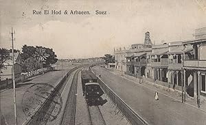 Suez Rue El Hod Arbaneen Egypt Old Postcard