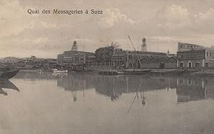 Quai Des Messageries A Suez Egypt Canal Quay Boats Old Postcard