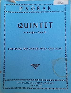 Quintet in A major, Opus 81 - for piano, two violins, viola and cello -- all parts