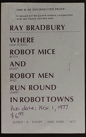 Imagen del vendedor de Where Robot Mice and Robot Men Run Round In Robot Towns (Uncorrected Proof) a la venta por Wonder Book