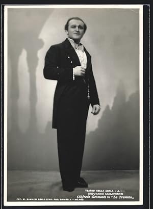 Bild des Verkufers fr Ansichtskarte Opernsnger Alfredo Germont in La Traviata zum Verkauf von Bartko-Reher