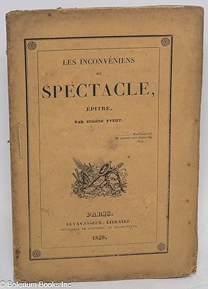 Les inconvéniens du spectacle, épitre