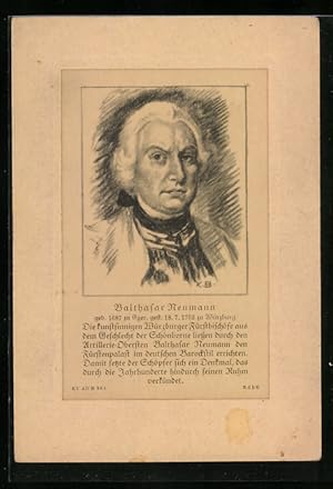 Ansichtskarte Portrait von Balthasar Neumann, 1687-1753, Baumeister