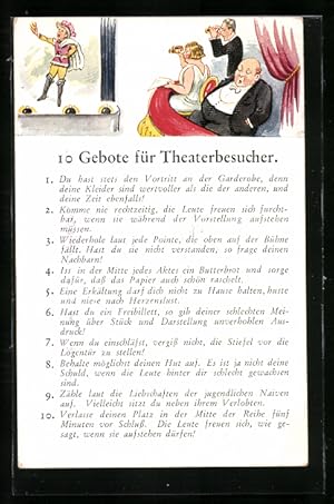 Ansichtskarte 10 Gebote für den Theaterbesuch