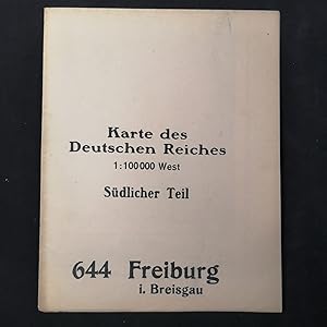 Imagen del vendedor de Karte des Deutschen Reiches. 1 : 100.000 West. Sdlicher Teil: 644 Freiburg i. Breisgau. a la venta por ANTIQUARIAT Franke BRUDDENBOOKS