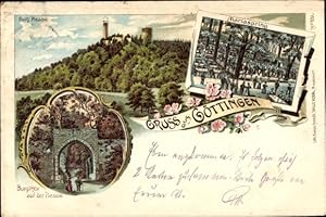 Seller image for Litho Gttingen in Niedersachsen, Burg Plesse, Mariaspring, Panorama for sale by akpool GmbH