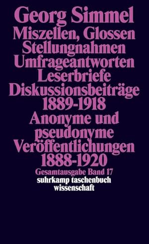 Seller image for Miszellen, Glossen, Stellungsnahmen, Umfrageantworten, Leserbriefe, Diskussionsbeitrge 1889-1918, Anonyme und Pseudonyme Verffentlichungen 1888-1920 for sale by Rheinberg-Buch Andreas Meier eK