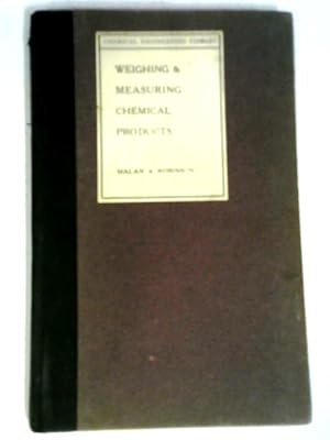 Imagen del vendedor de The Weighing And Measuring Of Chemical Substances Products a la venta por World of Rare Books