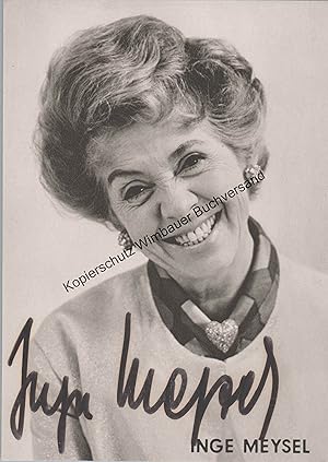 Bild des Verkufers fr Original Autogramm Inge Meysel (1910-2004) /// Autogramm Autograph signiert signed signee zum Verkauf von Antiquariat im Kaiserviertel | Wimbauer Buchversand