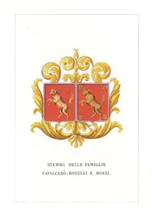 Bild des Verkufers fr Stemmi delle Famiglie Cavalcab, Boselli e Bossi zum Verkauf von Sergio Trippini