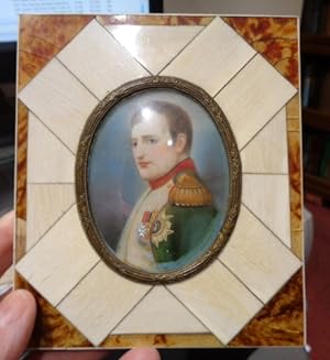 Napoleon I. (Bonaparte). Emperor of France 1769-1821. Miniature Oil Painting in Military Uniform