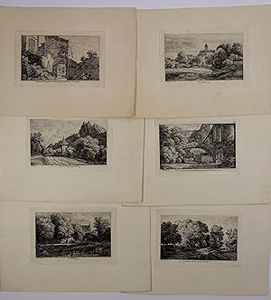 Ansichten aus Mödling. 6 Radierungen von Friedrich Loos (in der Platte links unten signiert u. da...