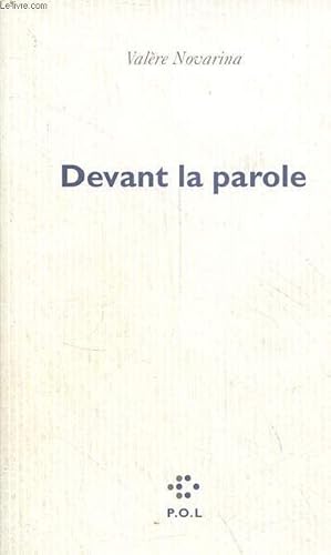 Image du vendeur pour Devant la parole. mis en vente par Le-Livre