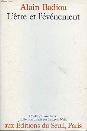 Bild des Verkufers fr L'tre et l'vnement - Collection l'ordre philosophique. zum Verkauf von Le-Livre