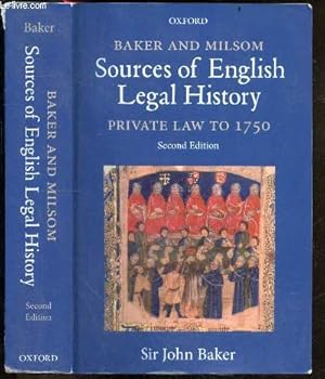 Bild des Verkufers fr Baker and Milsom - Sources of English Legal History - private law to 1750 - second edition zum Verkauf von Le-Livre