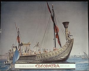 Immagine del venditore per Cleopatra Roadshow Lobby Card 1963 Elizabeth Taylor on huge oared ship! venduto da AcornBooksNH