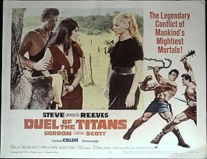 Immagine del venditore per Duel of the Titans Lobby Card #5 1963 Steve Reeves, Gordon Scott venduto da AcornBooksNH