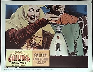 Image du vendeur pour The 3 Worlds of Gulliver Lobby Card 1960 Kerwin Mathews, Ray Harryhausen! mis en vente par AcornBooksNH