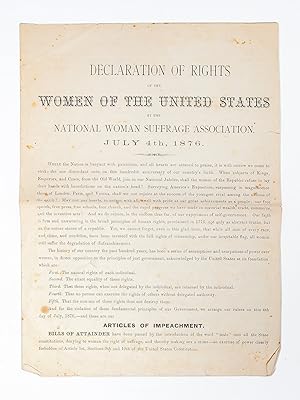 Imagen del vendedor de Declaration of Rights of the Women of the United States by the National Woman Suffrage Association a la venta por Whitmore Rare Books, Inc. -- ABAA, ILAB