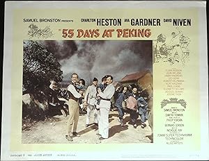 Image du vendeur pour 55 Days at Peking Lobby Card #1 1963 David Niven, China Rebellion! mis en vente par AcornBooksNH