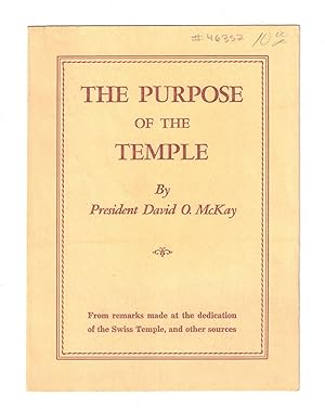 Bild des Verkufers fr The Purpose of the Temple zum Verkauf von Ken Sanders Rare Books, ABAA