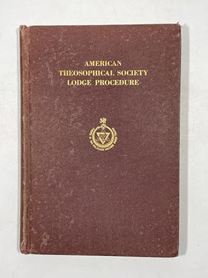 Bild des Verkufers fr American Theosophical Society Lodge Procedure zum Verkauf von BookEnds Bookstore & Curiosities