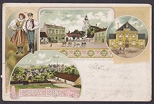 "Pozdrav z Bzence" - Bzenec Bisenz Böhmen Böhmen Bohemia Czech Cechy Cesko Ansichtskarte Postkart...