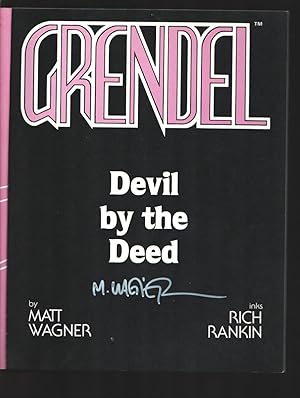 Grendel-Devil By The Deed-Graphic Novel 1986-Comico-Autographed by artist Matt Wagner-Intro by Al...
