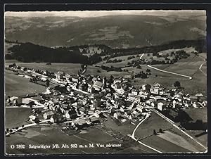 Ansichtskarte Saignelégier, Ortsansicht vom Flugzeug aus