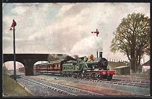 Postcard GWR up Birmingham Express passing Hayes