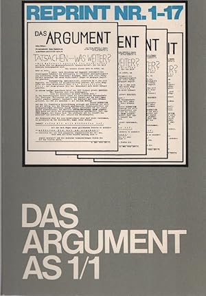 Bild des Verkufers fr Das Argument. Argument-Reprint; Teil: 1., Argument-Reprint 1 - 17 zum Verkauf von Schrmann und Kiewning GbR