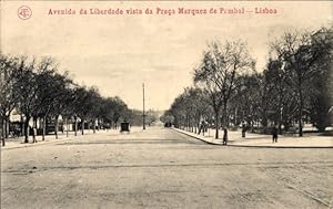 Seller image for Ansichtskarte / Postkarte Lisboa Lissabon Portugal, Blick auf die Avenida da Liberdade vom Praa Marquez de Pombal for sale by akpool GmbH