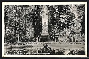 Imagen del vendedor de Ansichtskarte Potsdam, Schloss Sanssouci, Partie im Park mit Durchblick zur Bildergalerie a la venta por Bartko-Reher