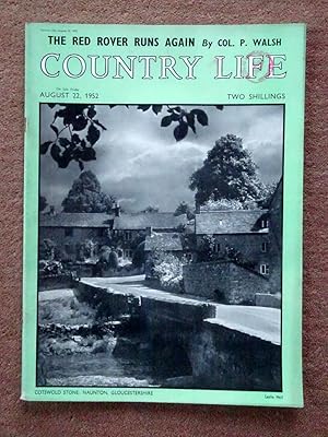 Seller image for Country Life Magazine No 2901. 1952, August 22nd, Lady Mary Lumley, Morville Hall Shrops pt 2, Landmarks of Cirencester, Lizards of Jersey, Wistman's Wood Dartmoor, Grey Seals, property ads include Burningfold Manor Dunsfold, Farley Manor, Snoxhall Cranleigh, Mill House Frensham, Bourne Bamk Bourne End, Lushill House Wilts, Lowder Mill & Reynards Wood Haslemere, Foldsdown Thursley, Chinthurst Hill Wonersh, Etton Hall Estate, Bradfield House Bradfield Combust, The Crutched Friars Little Whelnetham, The Abbey Leek, Lyndsay?s Farm Ingatestone. etc for sale by Tony Hutchinson