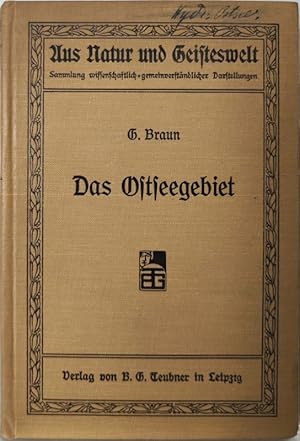 Bild des Verkufers fr Das Ostseegebiet. (= Aus Natur und Geisteswelt, 367) zum Verkauf von Antiquariat Bookfarm