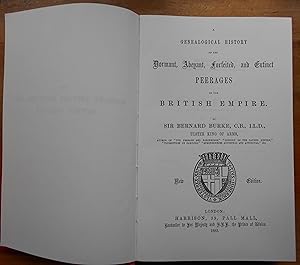 Bild des Verkufers fr A Genealogical History of the Dormant,Abeyant,Forfeited and Extinct Peerages of the British Empire zum Verkauf von Springwell Books