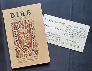 Image du vendeur pour Dire. Revue europenne de posie. N2, t 1966. mis en vente par Le Livre  Venir